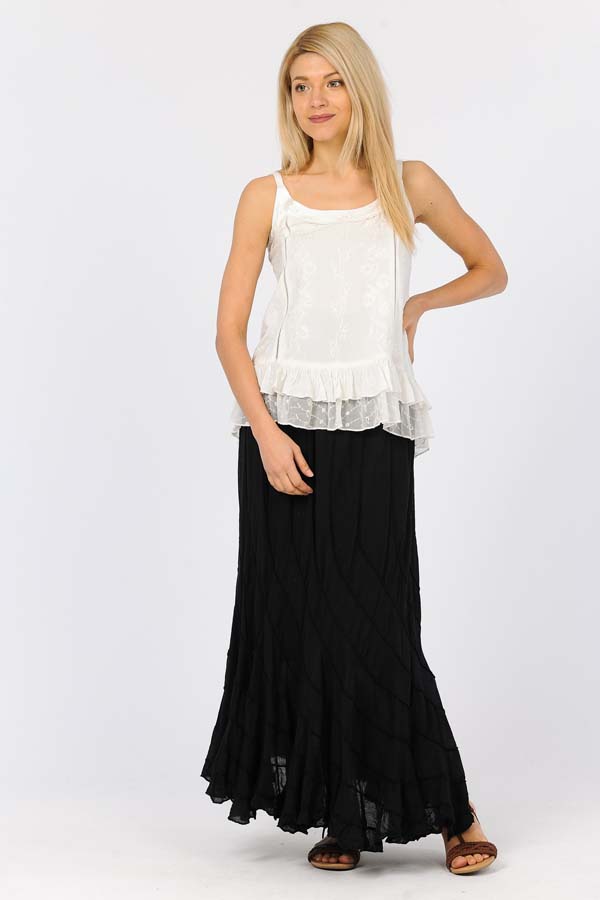 100% Cotton Circle Skirt - Black